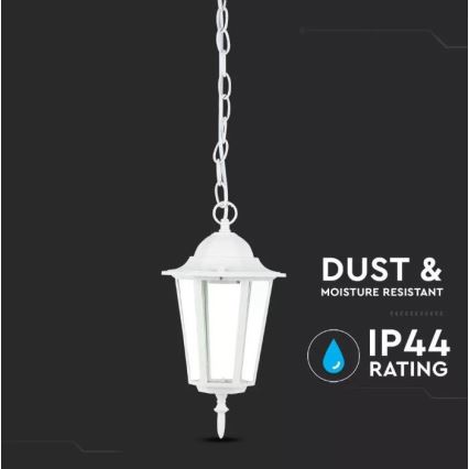 Candelabro suspenso exterior 1xE27/40W/230V IP44 branco