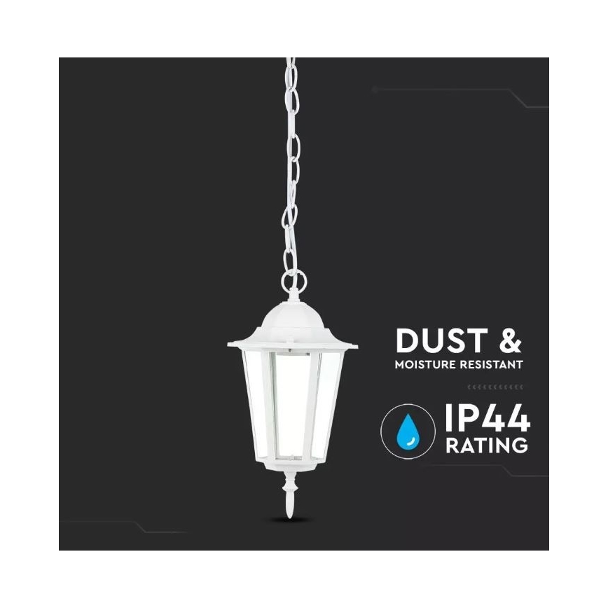 Candelabro suspenso exterior 1xE27/40W/230V IP44 branco