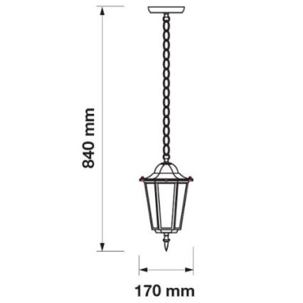Candelabro suspenso exterior 1xE27/40W/230V IP44 branco