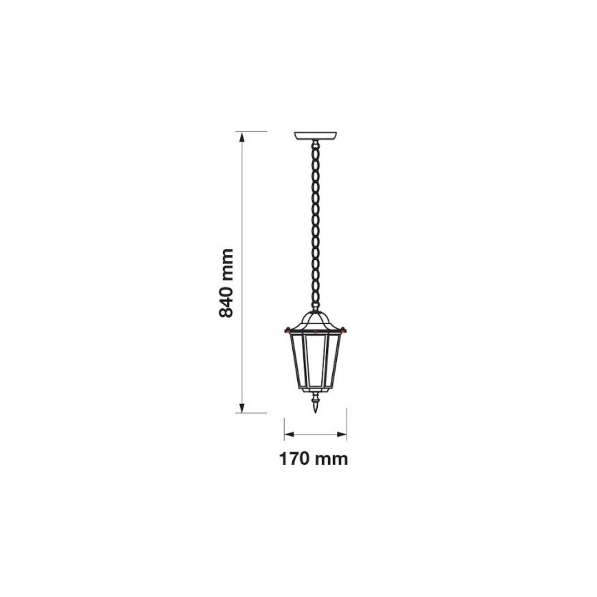 Candelabro suspenso exterior 1xE27/40W/230V IP44 branco