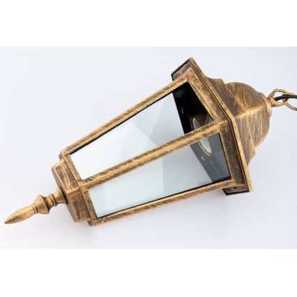 Candelabro suspenso exterior 1xE27/60W/230V dourado IP44