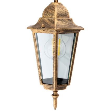 Candelabro suspenso exterior 1xE27/60W/230V dourado IP44