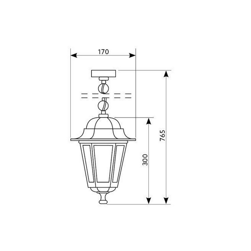 Candelabro suspenso exterior 1xE27/60W/230V dourado IP44