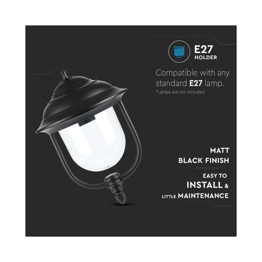 Candelabro suspenso exterior 1xE27/60W/230V IP44 preto