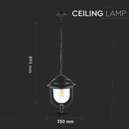 Candelabro suspenso exterior 1xE27/60W/230V IP44 preto
