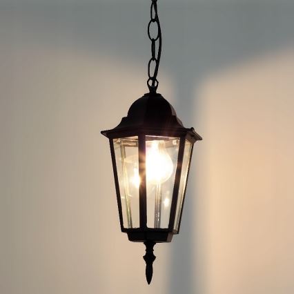 Candelabro suspenso exterior 1xE27/60W/230V preto