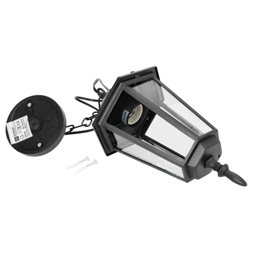 Candelabro suspenso exterior 1xE27/60W/230V preto