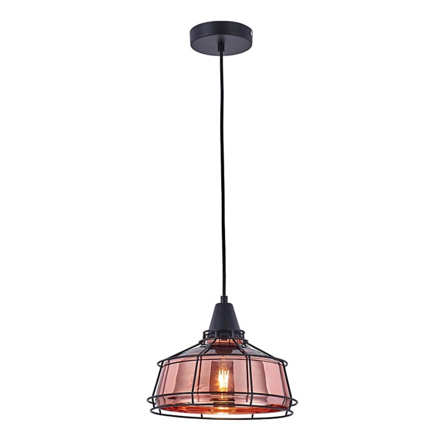 Candelabro suspenso FACTORY 1xE27/11W/230V rosa dourada/preto