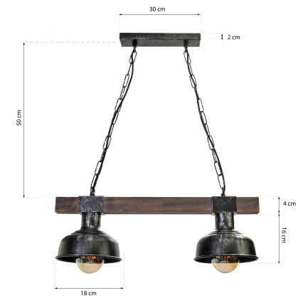 Candelabro suspenso FARO 2xE27/60W/230V