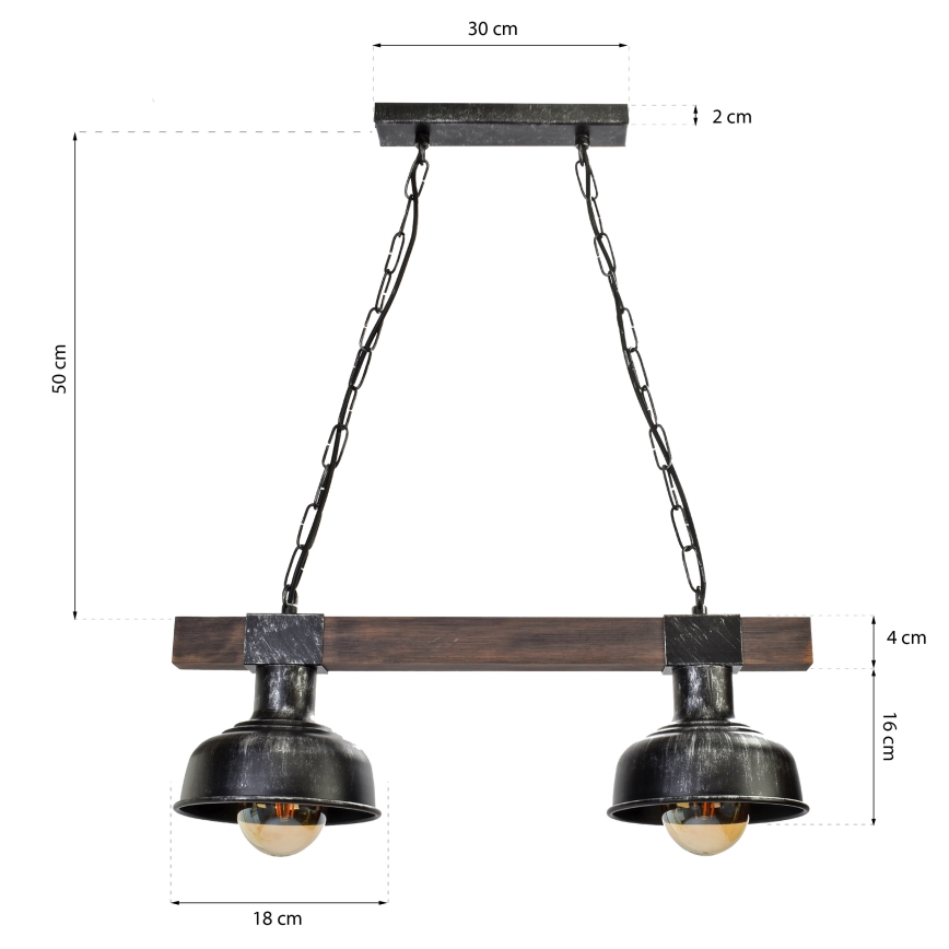 Candelabro suspenso FARO 2xE27/60W/230V
