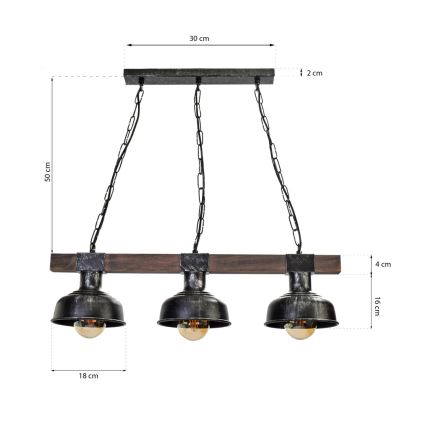 Candelabro suspenso FARO 3xE27/60W/230V