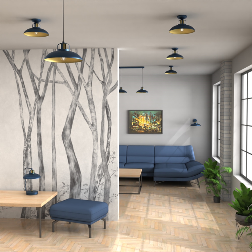 Candelabro suspenso FELIX 1xE27/60W/230V azul