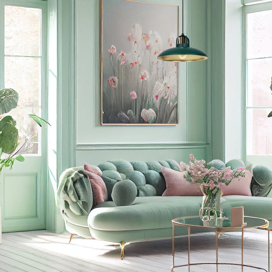 Candelabro suspenso FELIX 1xE27/60W/230V verde