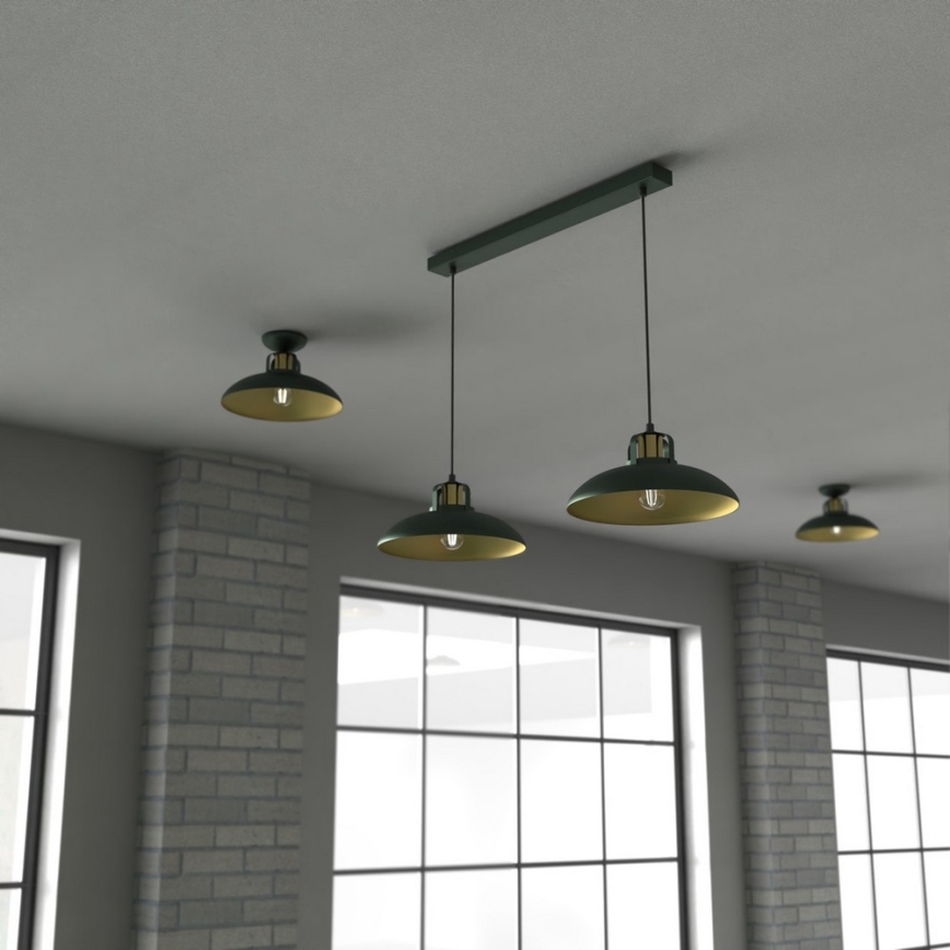 Candelabro suspenso FELIX 2xE27/60W/230V verde