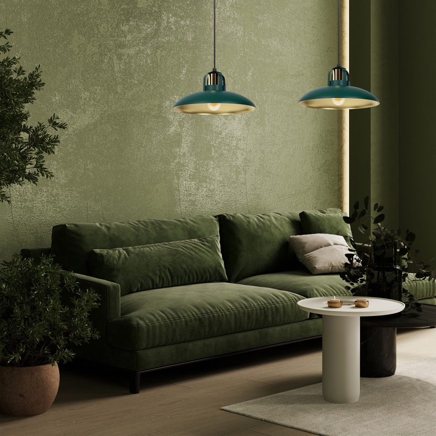 Candelabro suspenso FELIX 2xE27/60W/230V verde