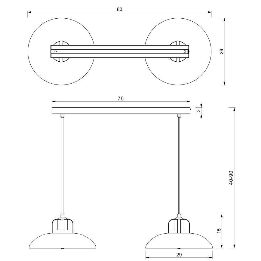 Candelabro suspenso FELIX 2xE27/60W/230V verde