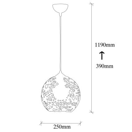 Candelabro suspenso FELLINI 1xE27/100W/230V