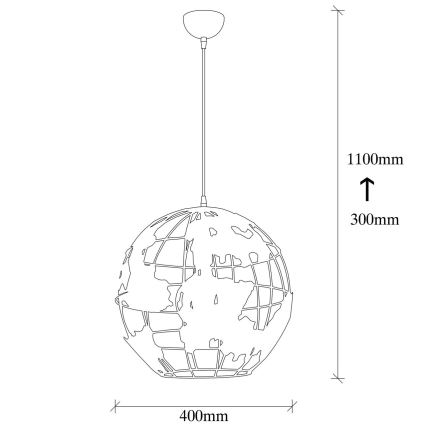 Candelabro suspenso FELLINI 1xE27/40W/230V
