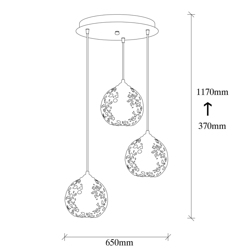 Candelabro suspenso FELLINI 3xE27/100W/230V