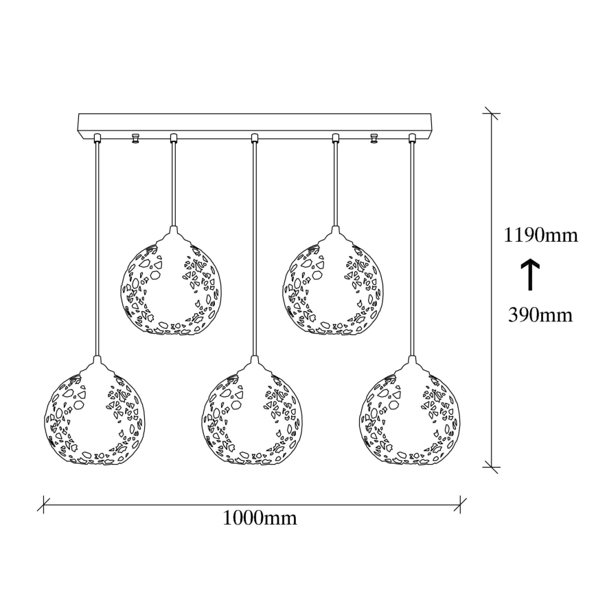 Candelabro suspenso FELLINI 5xE27/100W/230V