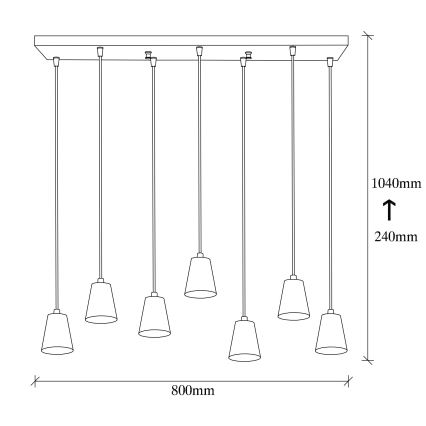 Candelabro suspenso FES 7xE27/40W/230V