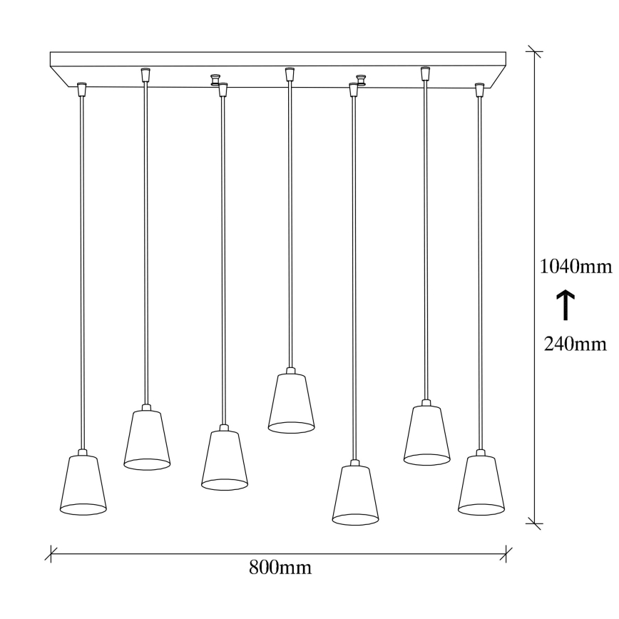 Candelabro suspenso FES 7xE27/40W/230V
