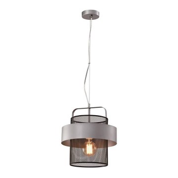 Candelabro suspenso FIBA 1xE27/60W/230V prateado/preto