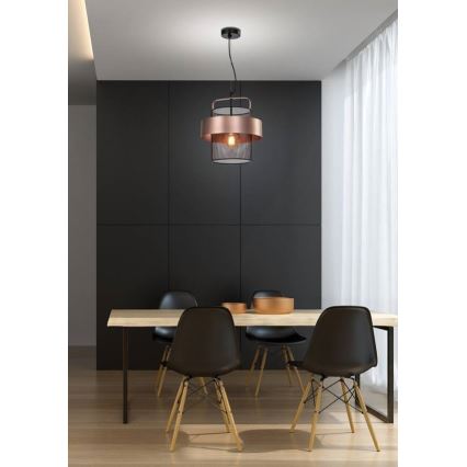 Candelabro suspenso FIBA 1xE27/60W/230V Rosa dourado/preto