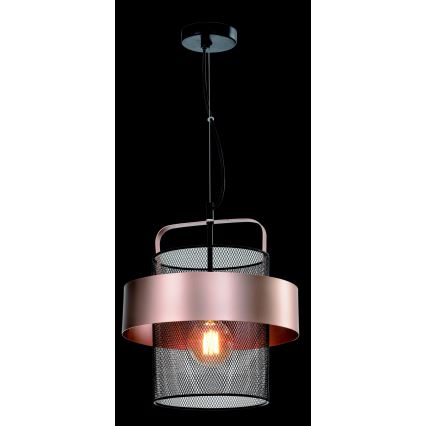 Candelabro suspenso FIBA 1xE27/60W/230V Rosa dourado/preto
