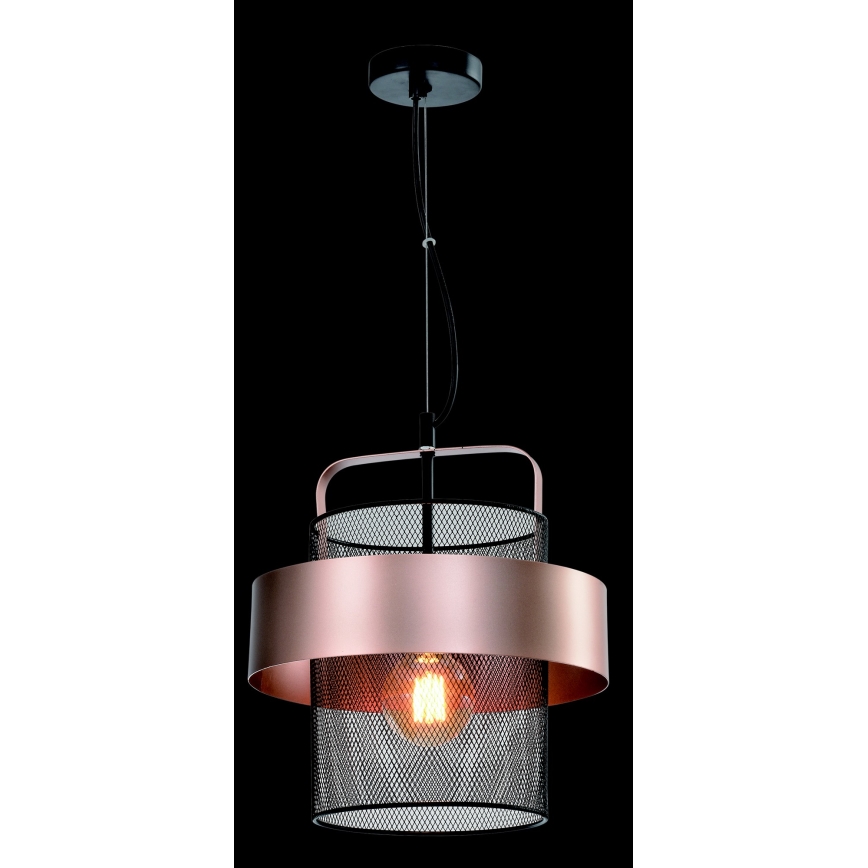 Candelabro suspenso FIBA 1xE27/60W/230V Rosa dourado/preto