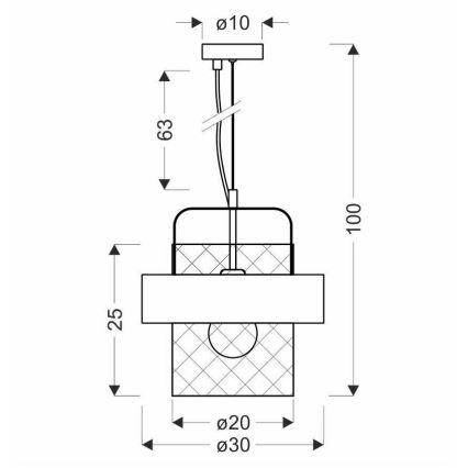Candelabro suspenso FIBA 1xE27/60W/230V Rosa dourado/preto