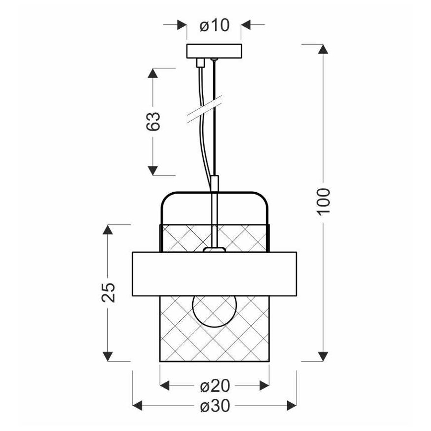 Candelabro suspenso FIBA 1xE27/60W/230V Rosa dourado/preto
