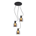 Candelabro suspenso FIRE 3xE27/9W/230V cinzento/preto
