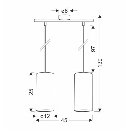 Candelabro suspenso FLERI 2xE27/60W/230V vime