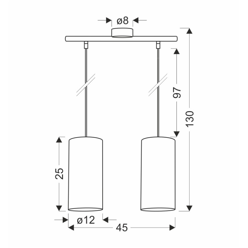 Candelabro suspenso FLERI 2xE27/60W/230V vime