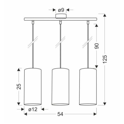 Candelabro suspenso FLERI 3xE27/60W/230V vime
