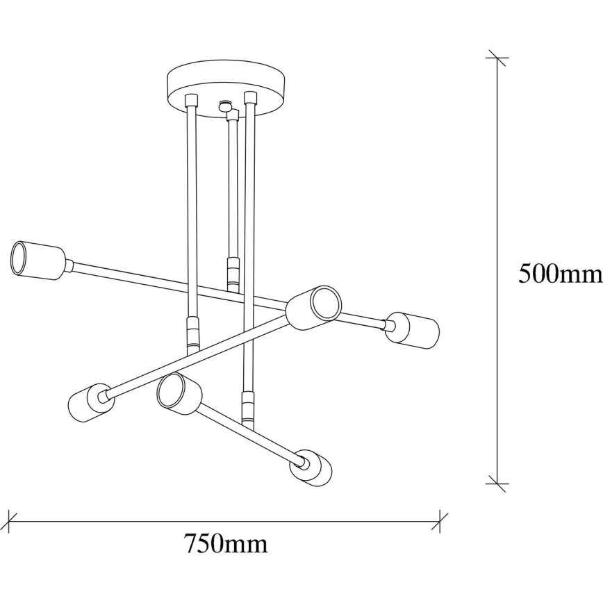 Candelabro suspenso FLOWER 6xE27/40W/230V