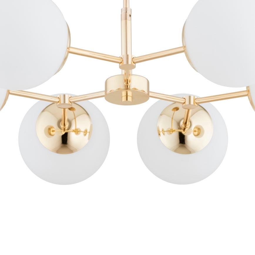 Candelabro suspenso FOTON  6xE14/40W/230V dourado/branco