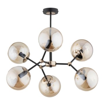 Candelabro suspenso FOTON  6xE14/40W/230V preto/bege