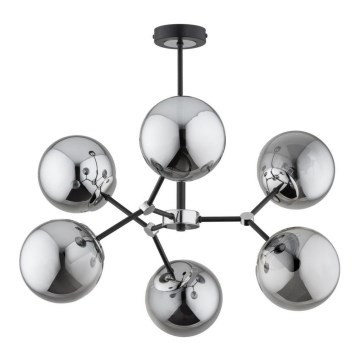 Candelabro suspenso FOTON  6xE14/40W/230V preto/cinzento