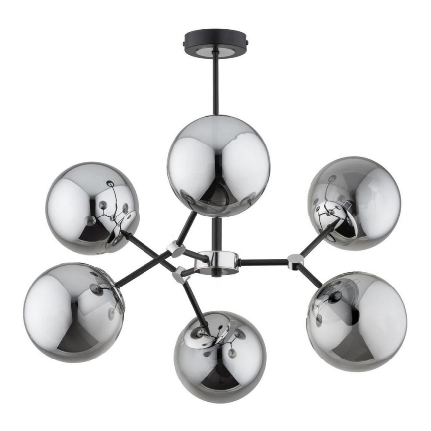 Candelabro suspenso FOTON  6xE14/40W/230V preto/cinzento
