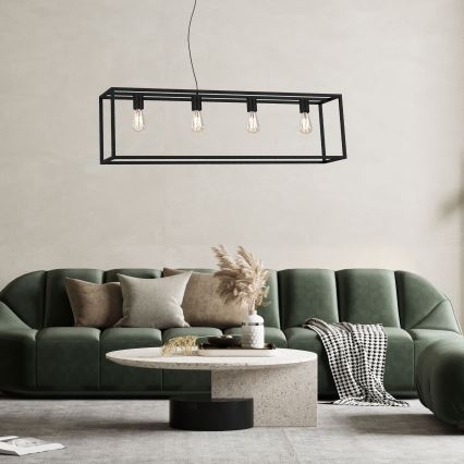 Candelabro suspenso FRAME 4xE27/60W/230V preto