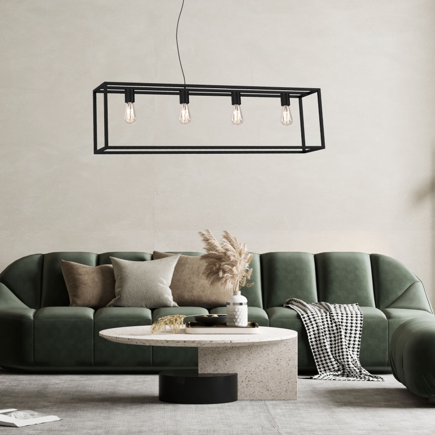 Candelabro suspenso FRAME 4xE27/60W/230V preto