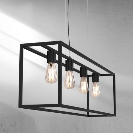 Candelabro suspenso FRAME 4xE27/60W/230V preto