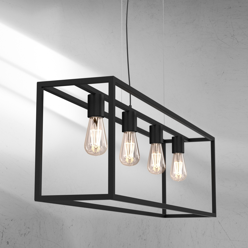 Candelabro suspenso FRAME 4xE27/60W/230V preto