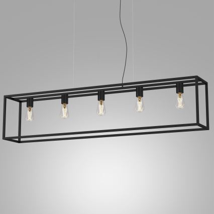 Candelabro suspenso FRAME 5xE27/60W/230V preto