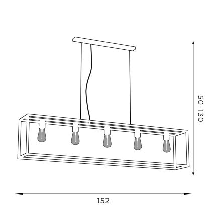 Candelabro suspenso FRAME 5xE27/60W/230V preto