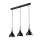 Candelabro suspenso FRANCESCA 3xE27/60W/230V preto/faia