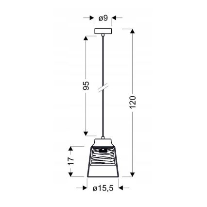 Candelabro suspenso FRESNO 1xE27/60W/230V