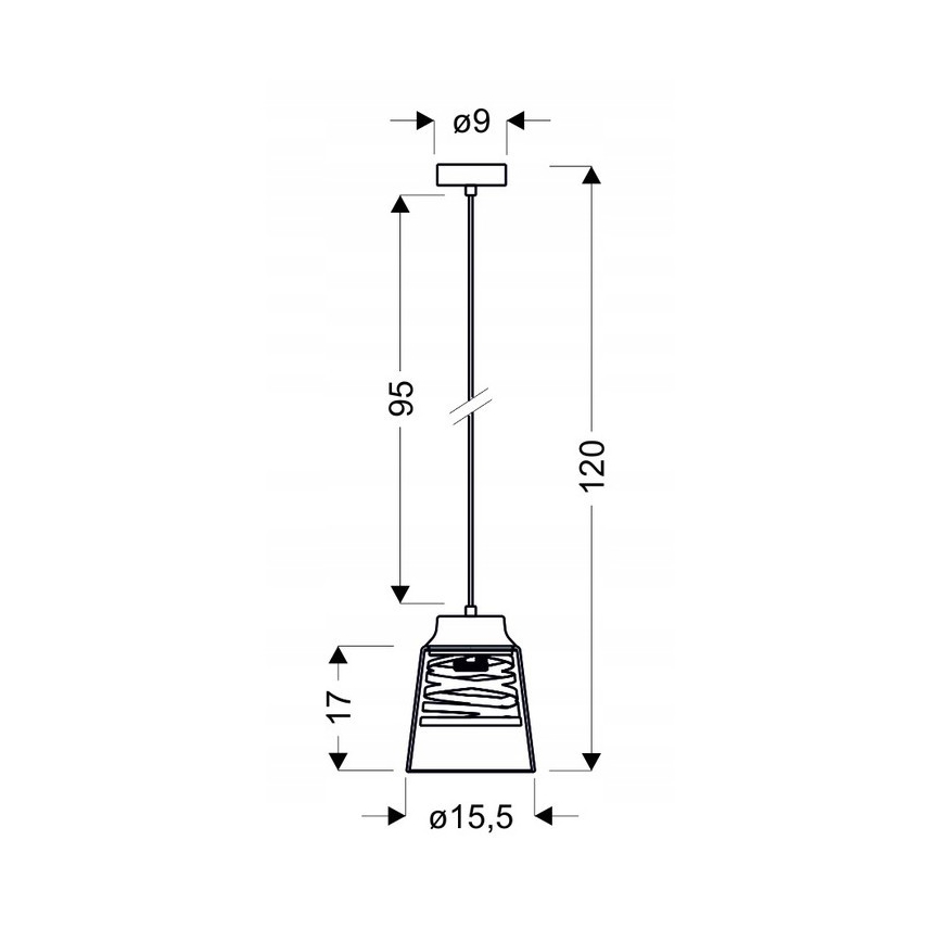 Candelabro suspenso FRESNO 1xE27/60W/230V